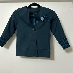 St Bernard Girls Teal Blue Dress Coat Size 5